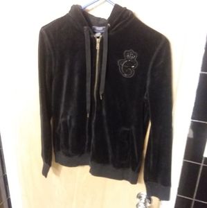 EUC Chaps velvet hooded hoodie sweatshirt